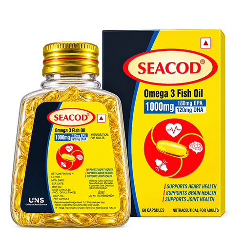 Seacod Omega 3 Fish Oil 1000mg Softgel Capsules (60 N)